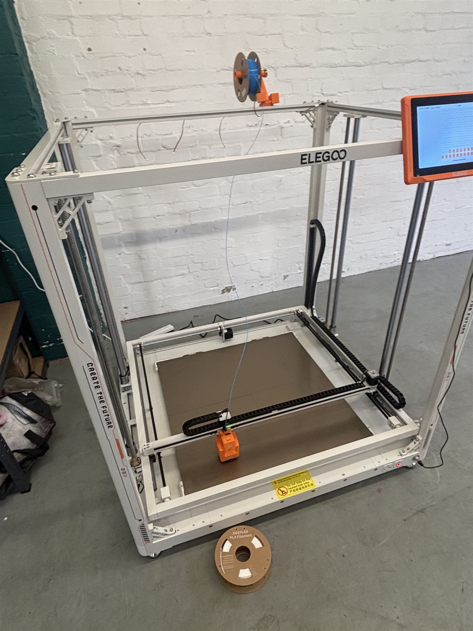 ELEGOO OrangeStorm Giga large format 3D printer in our London workshop